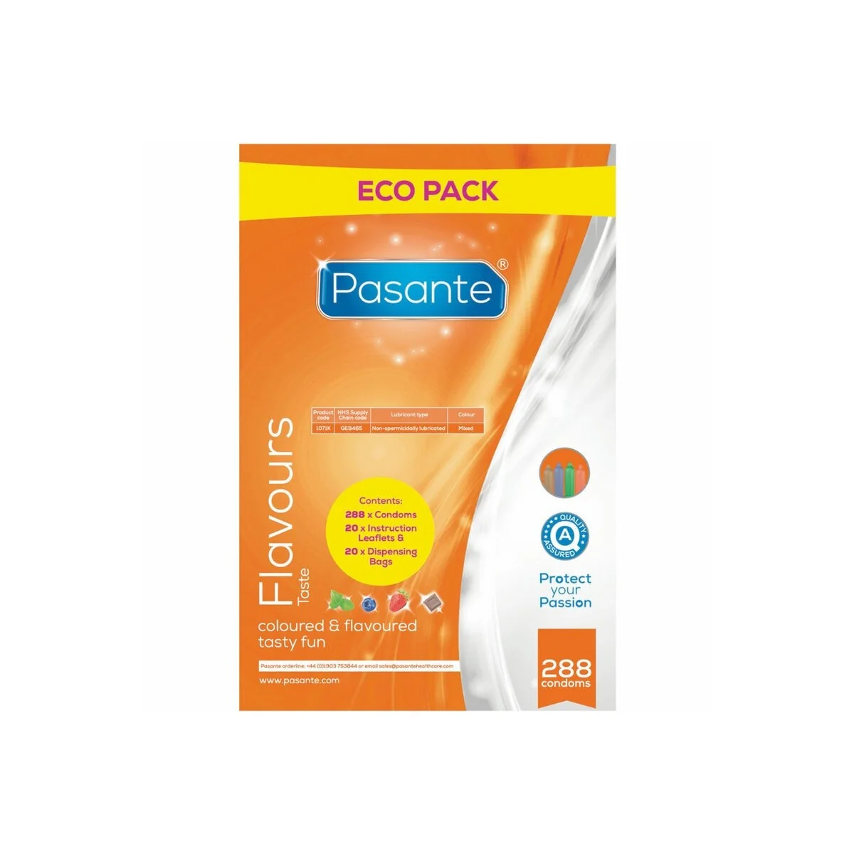 Kondome Eco Pack Aromen Beutel 288 Stück von Pasante kaufen | Fesselliebe