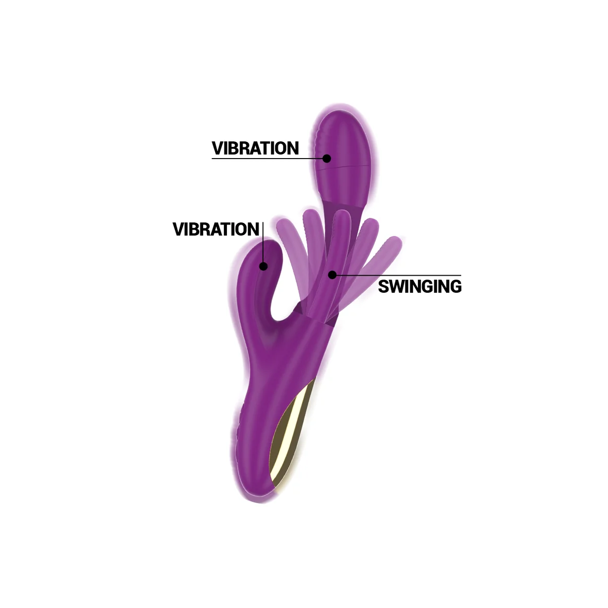 Apolo wiederaufladbarer Multifunktionsvibrator 7 Vibrationen mit Lila Schwingender Zunge von Intense Fun kaufen | Fesselliebe