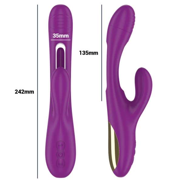 Apolo wiederaufladbarer Multifunktionsvibrator 7 Vibrationen mit Lila Schwingender Zunge von Intense Fun kaufen | Fesselliebe