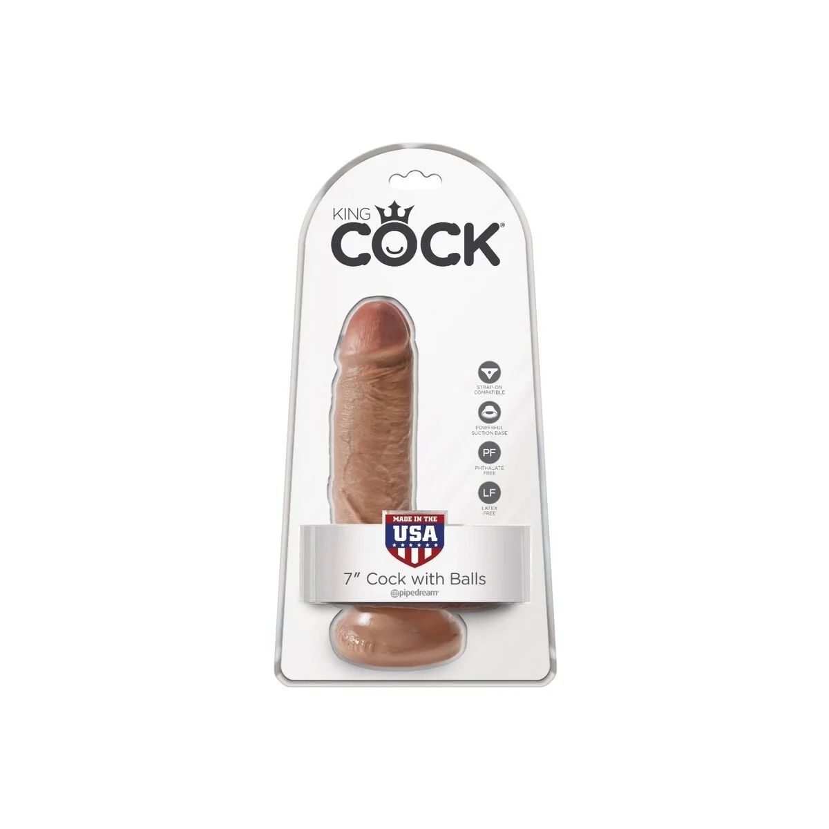 Realistischer Penis mit Hoden 13.2 cm Karamell von King Cock kaufen | Fesselliebe
