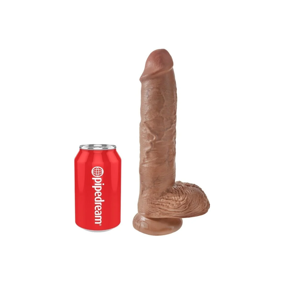 Realistischer Penis mit Hoden 19.8 cm Karamell von King Cock kaufen | Fesselliebe