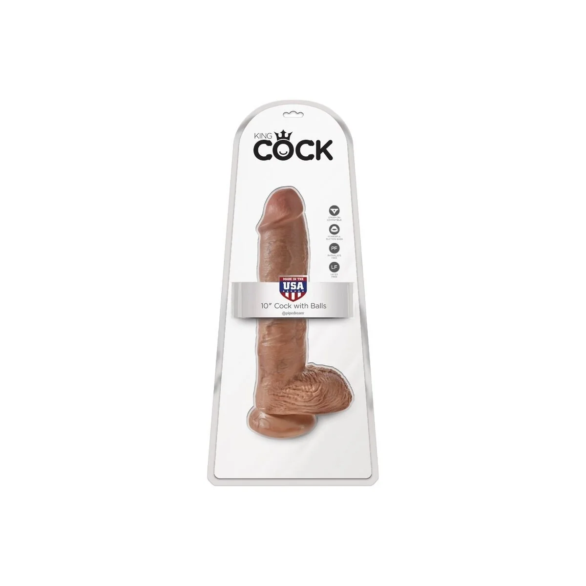 Realistischer Penis mit Hoden 19.8 cm Karamell von King Cock kaufen | Fesselliebe