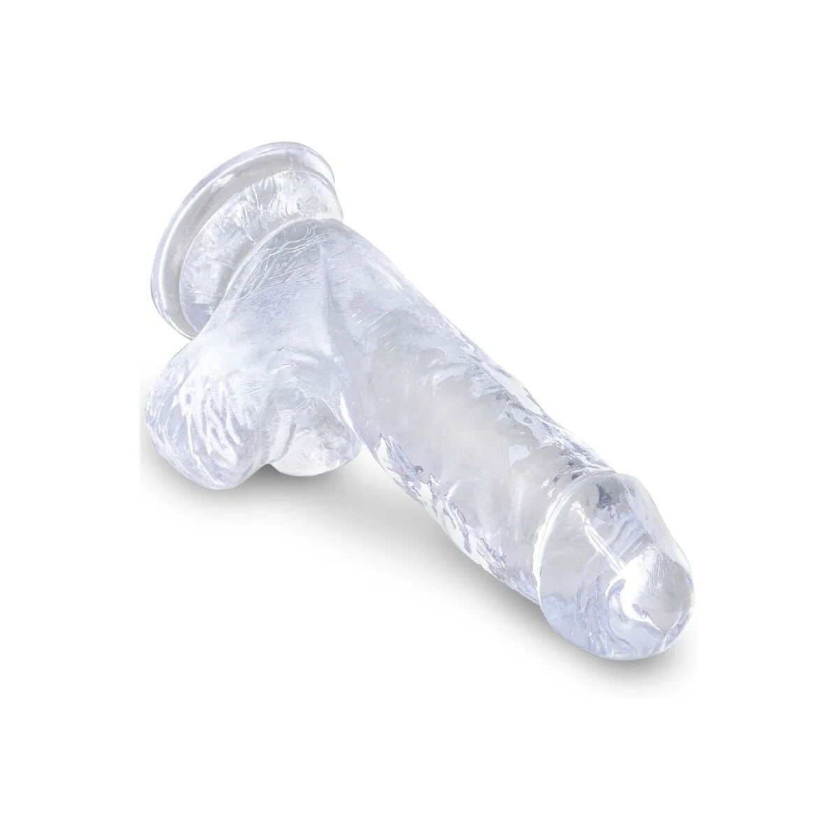 Clear realistischer Penis mit Hoden 10.1 cm Transparent von King Cock kaufen | Fesselliebe
