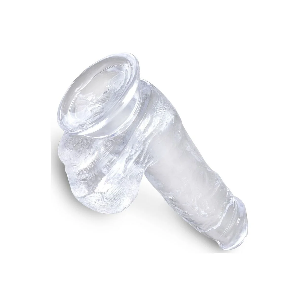 Clear realistischer Penis mit Hoden 13.5 cm Transparent von King Cock kaufen | Fesselliebe