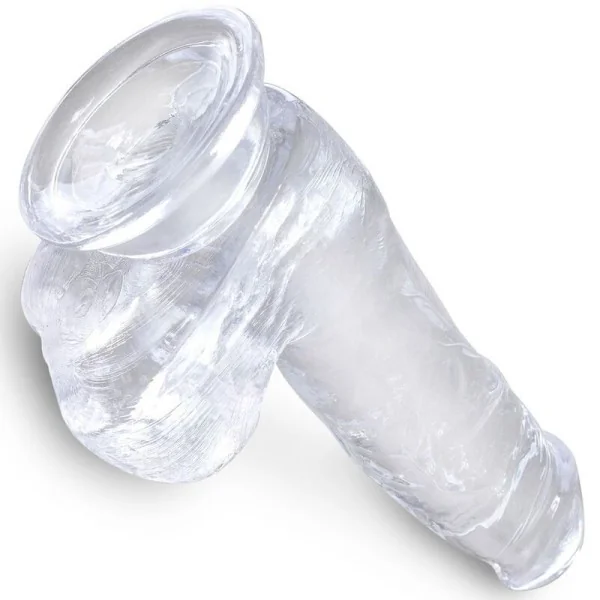 Clear realistischer Penis mit Hoden 13.5 cm Transparent von King Cock kaufen | Fesselliebe