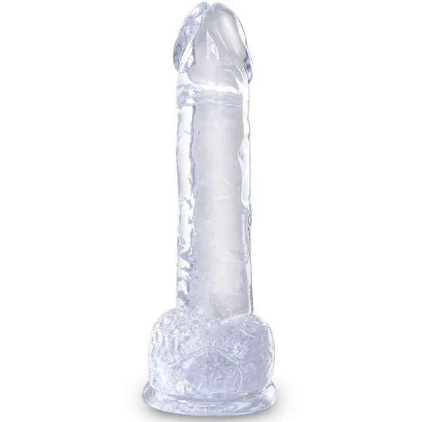Clear realistischer Penis mit Hoden 15.2 cm Transparent von King Cock kaufen | Fesselliebe