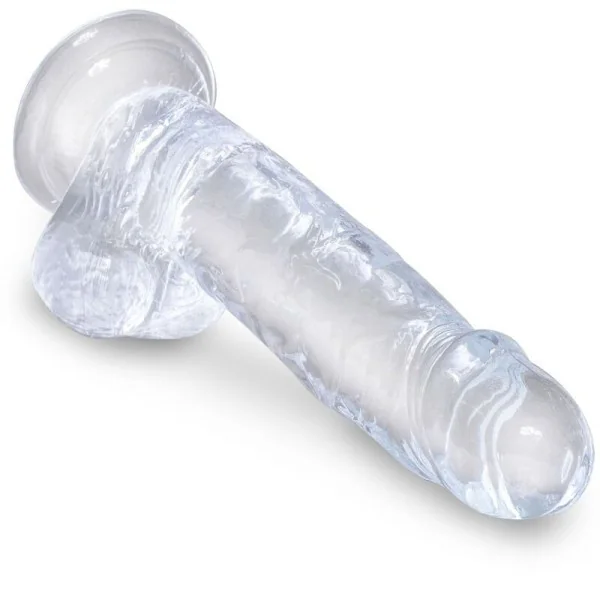 Clear realistischer Penis mit Hoden 15.2 cm Transparent von King Cock kaufen | Fesselliebe