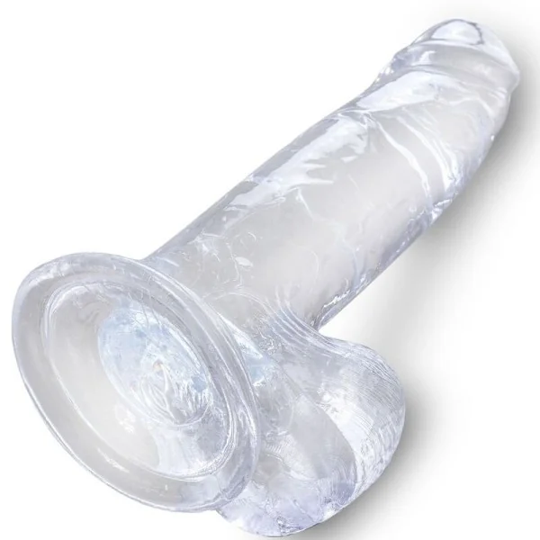 Clear realistischer Penis mit Hoden 15.2 cm Transparent von King Cock kaufen | Fesselliebe