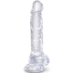 Clear realistischer Penis mit Hoden 16.5 cm Transparent von King Cock kaufen | Fesselliebe
