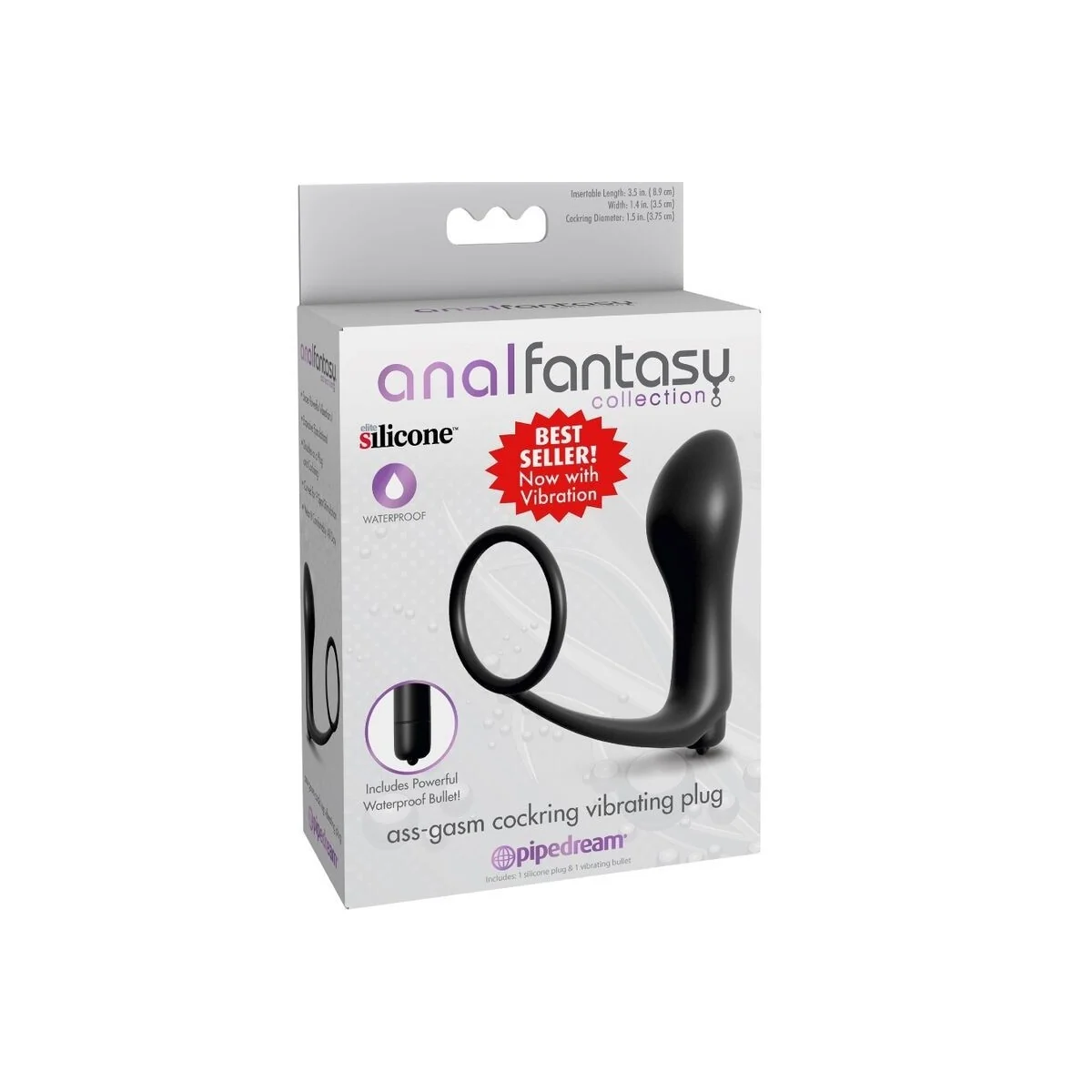 Ass-Gasm Cockring Vibrator Plug von Anal Fantasy Elite Collection kaufen | Fesselliebe