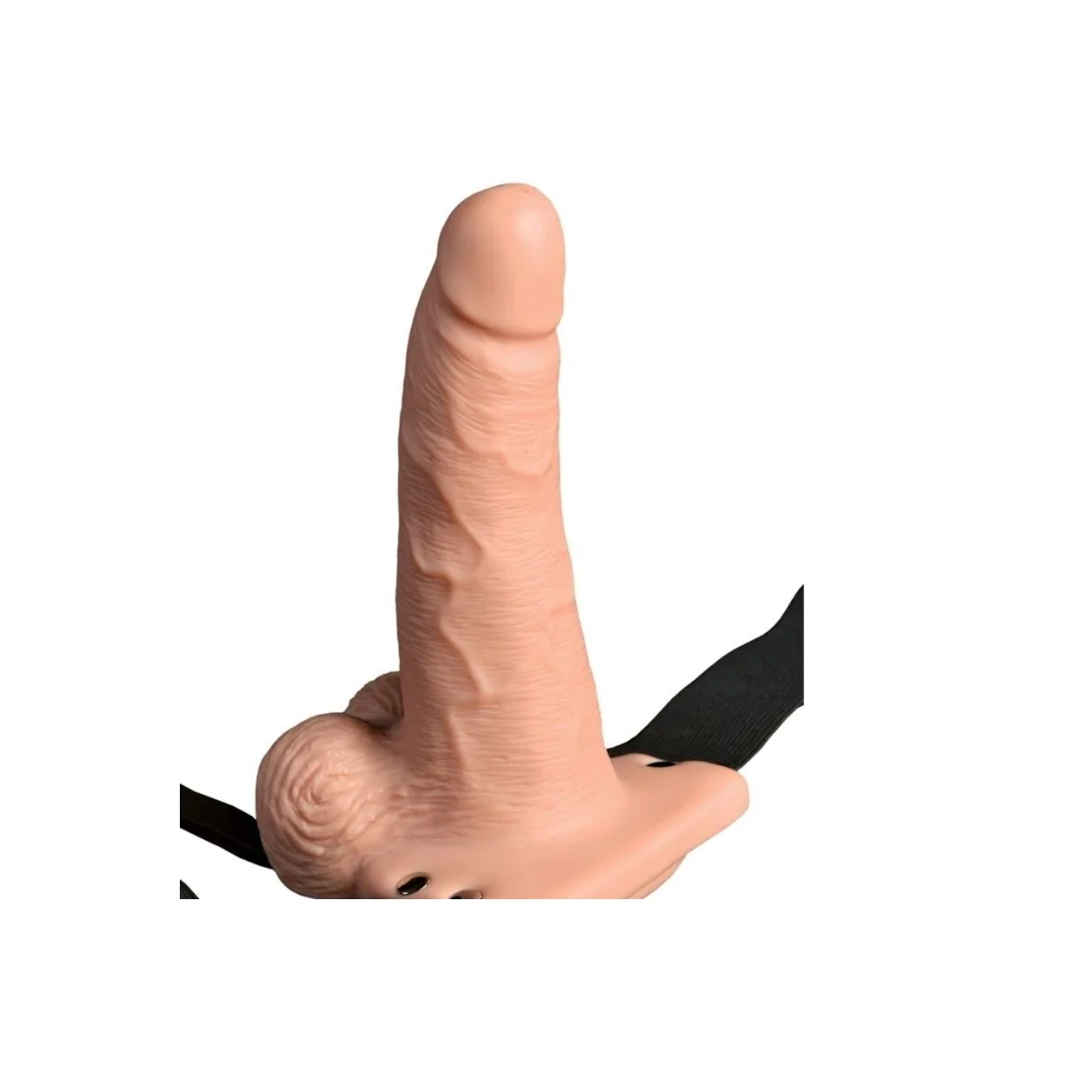 Gurt mit Fernbedienung, Penis mit wiederaufladbaren Hoden und Vibrator 15 cm von Fetish Fantasy Series kaufen | Fesselliebe