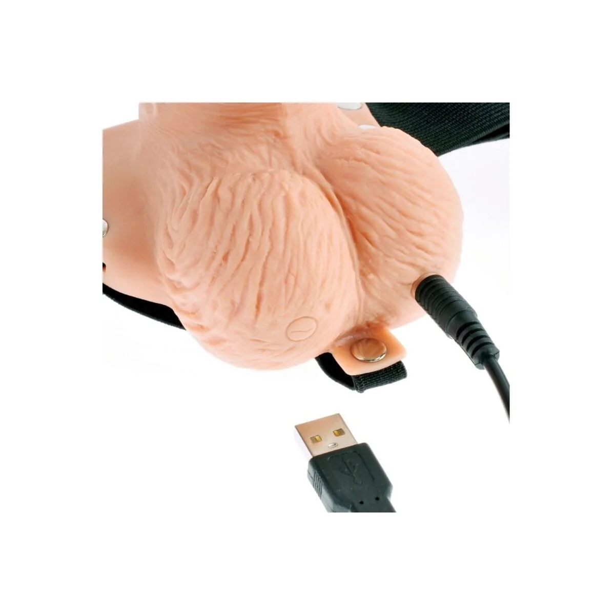 Gurt mit Fernbedienung, Penis mit wiederaufladbaren Hoden und Vibrator 15 cm von Fetish Fantasy Series kaufen | Fesselliebe