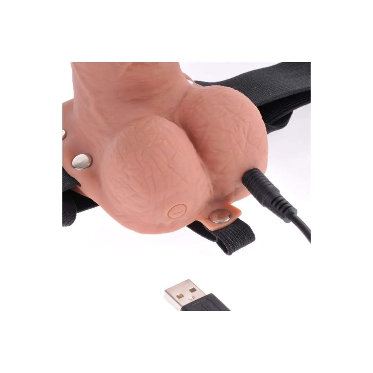 Gurt realistischer Penis mit wiederaufladbaren Hoden und Vibrator 17,8 cm von Fetish Fantasy Series kaufen | Fesselliebe