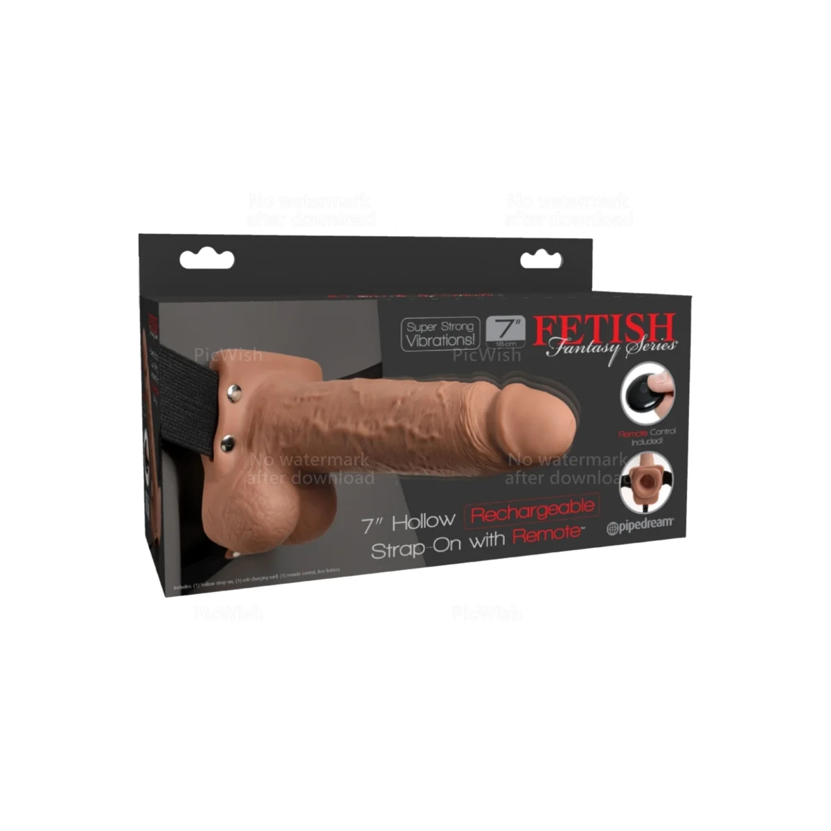Gurt realistischer Penis mit wiederaufladbaren Hoden und Vibrator 17,8 cm von Fetish Fantasy Series kaufen | Fesselliebe