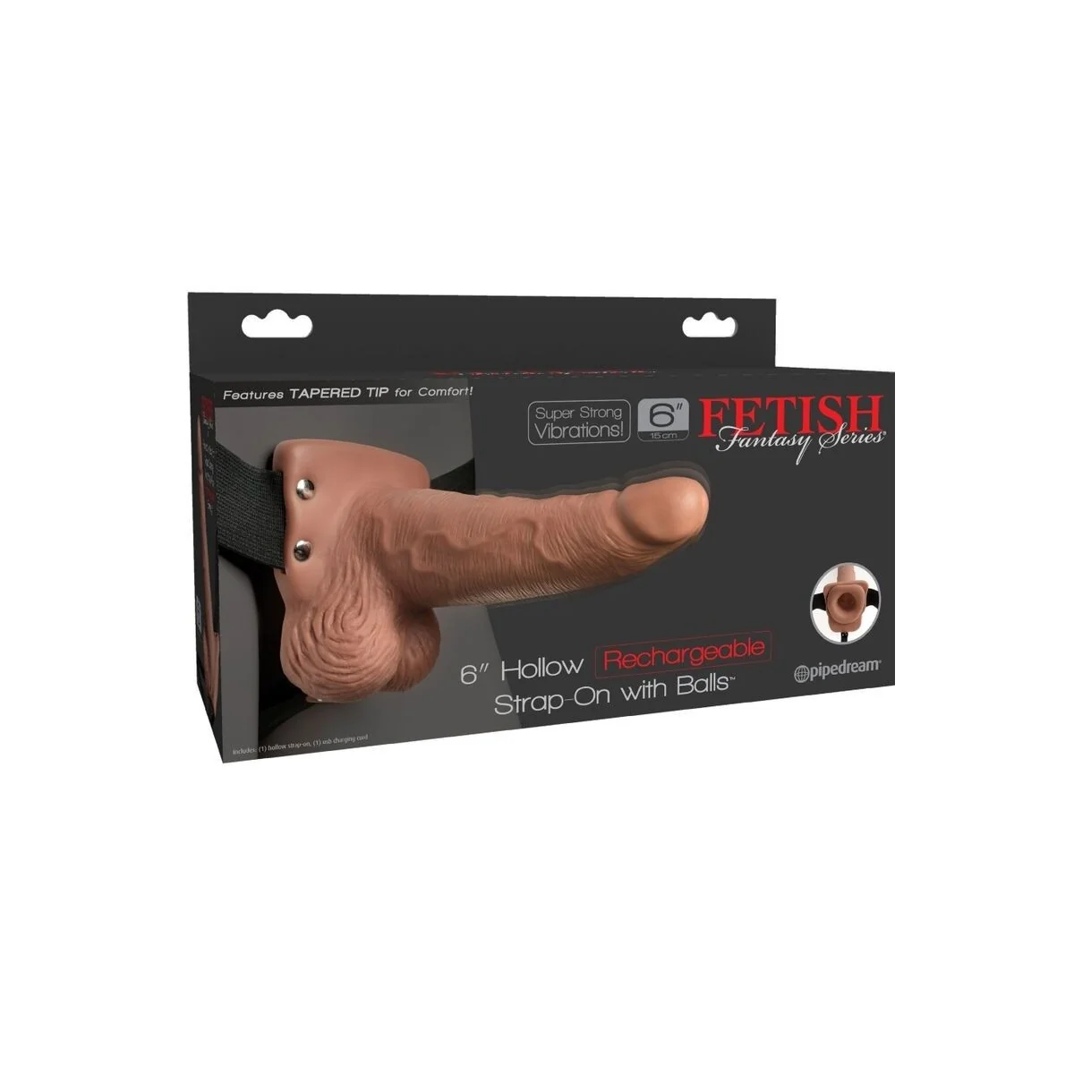 Gurt realistischer Penis mit wiederaufladbaren Hoden und Vibrator 15 cm von Fetish Fantasy Series kaufen | Fesselliebe