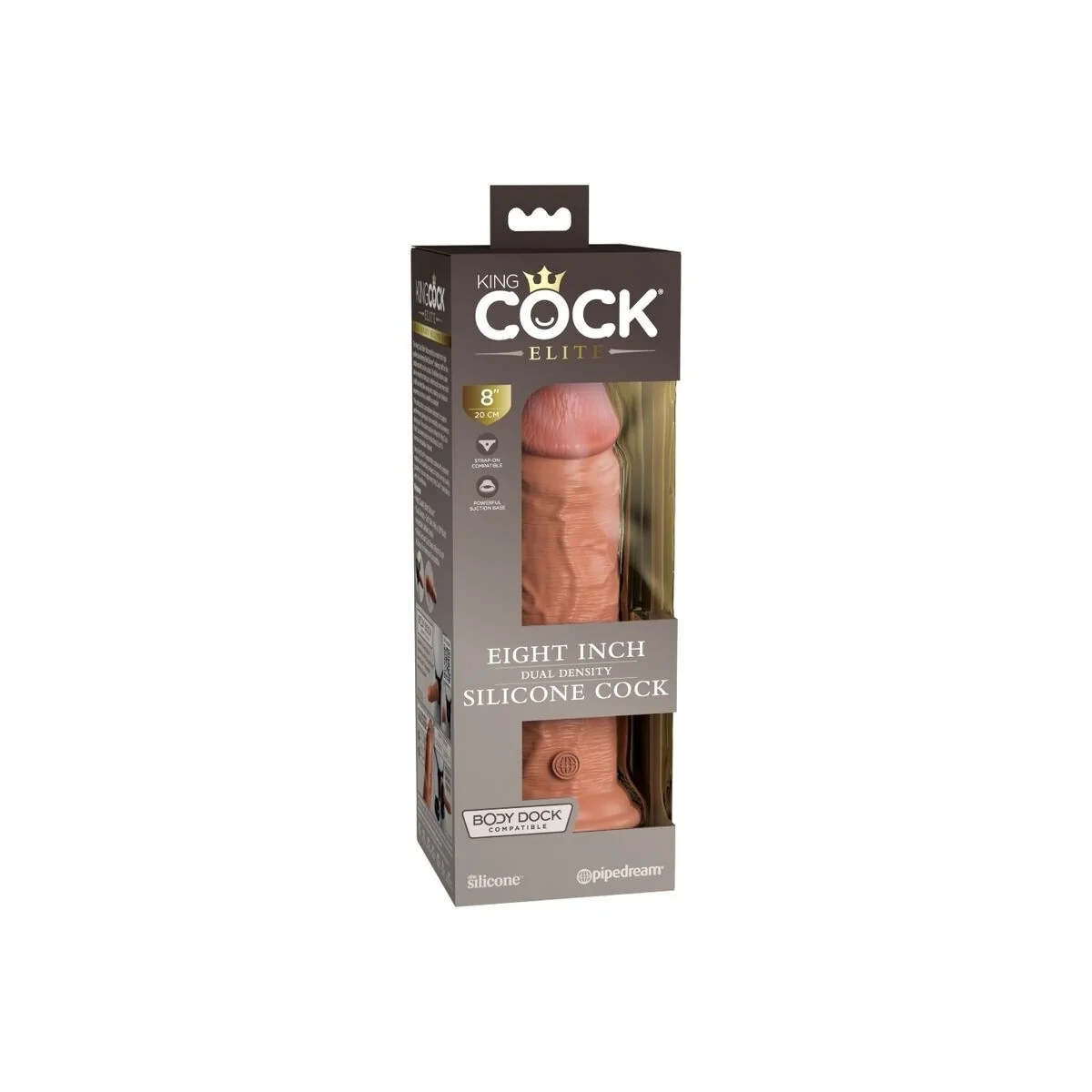 Elite realistischer Silikondildo 20.3 cm Karamell von King Cock kaufen | Fesselliebe