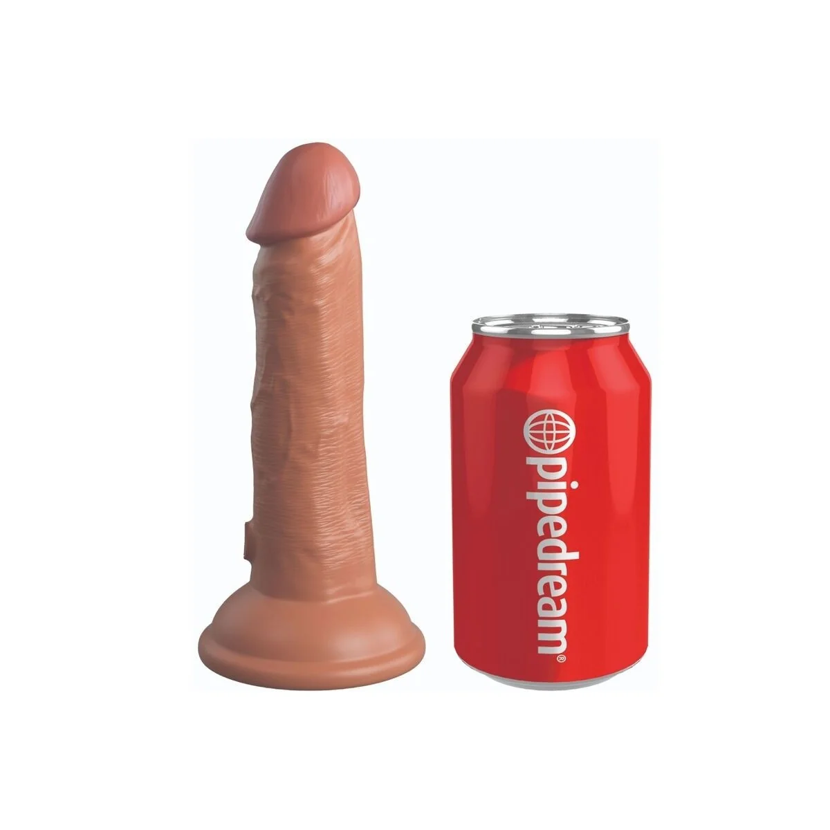 Elite realistischer Dildo mit Vibration und Silikon 15.2 cm Karamell von King Cock kaufen | Fesselliebe