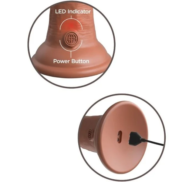 Elite realistischer Dildo mit Vibration und Silikon 15.2 cm Karamell von King Cock kaufen | Fesselliebe