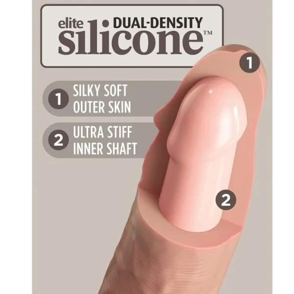 Elite realistischer Dildo mit Vibration und Silikon 15.2 cm von King Cock kaufen | Fesselliebe