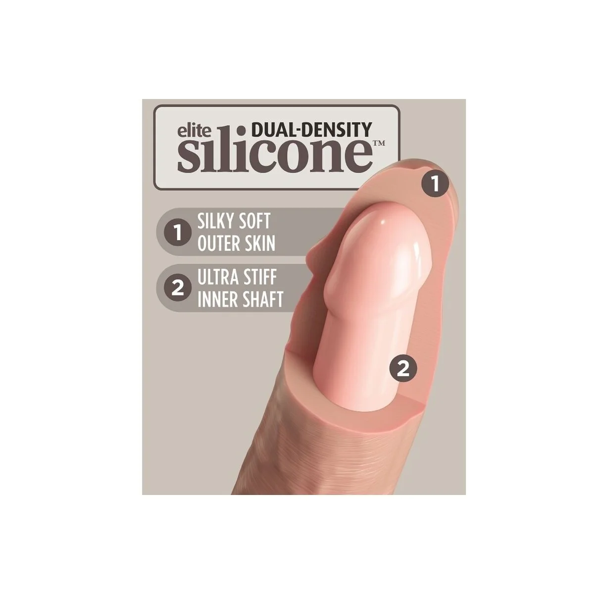 Elite realistischer Dildo Vibrator & Silikon mit Fernbedienung 17.8 cm von King Cock kaufen | Fesselliebe