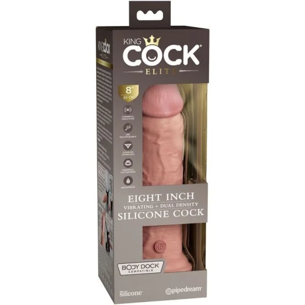 Elite realistischer Dildo mit Vibration und Silikon 20.3 cm von King Cock kaufen | Fesselliebe
