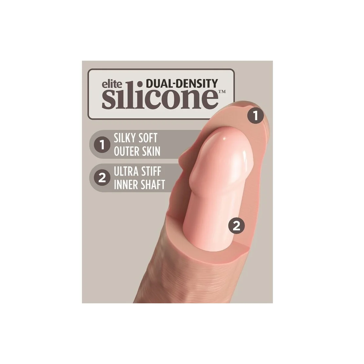 Elite realistischer Dildo Vibrator & Silikon mit Fernbedienung 23 cm von King Cock kaufen | Fesselliebe