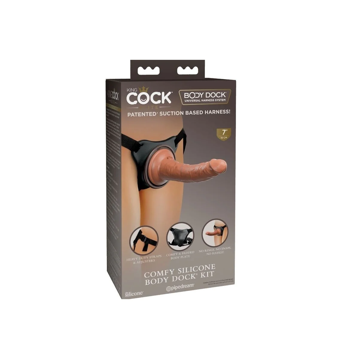 Elite Bequemer Verstellbarer Gurt mit Dildo 17.8 cm von King Cock kaufen | Fesselliebe