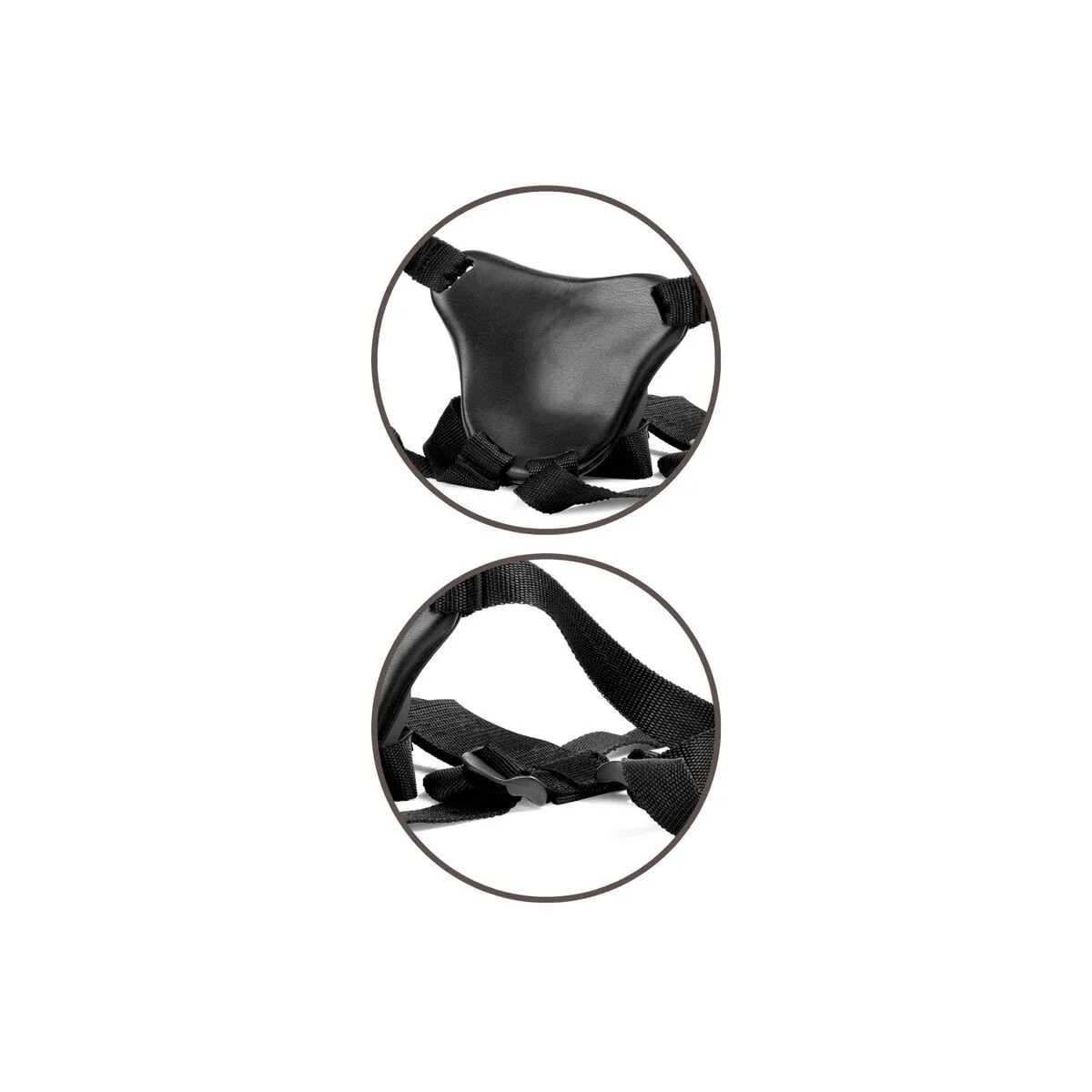 Elite Deluxe Verstellbares Harness-Kit Ring mit Hoden & Dildo 20.3 cm von King Cock kaufen | Fesselliebe