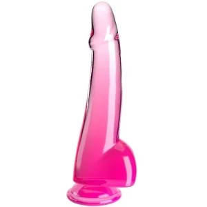 Clear Dildo mit Hoden 19 cm Rosa von King Cock kaufen | Fesselliebe