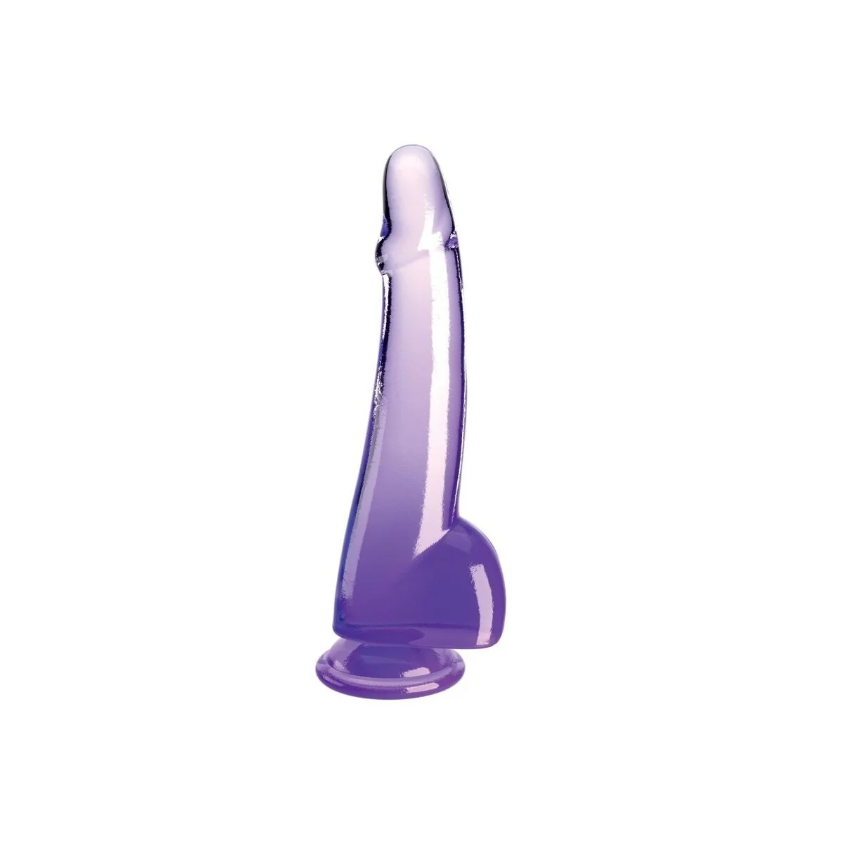 Clear Dildo mit Hoden 19 cm Lila von King Cock kaufen | Fesselliebe