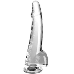Clear Dildo mit Hoden 19 cm Transparent von King Cock kaufen | Fesselliebe