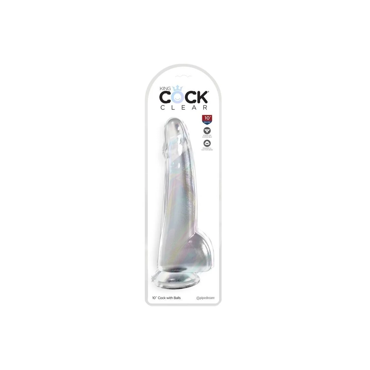 Clear Dildo mit Hoden 19 cm Transparent von King Cock kaufen | Fesselliebe