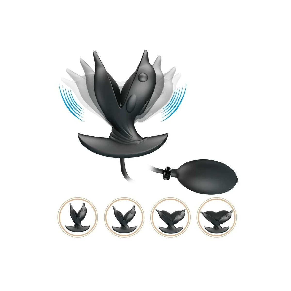 Aufblasbarer & wiederaufladbarer Delfin Analsplug von Pretty Love Bottom kaufen | Fesselliebe