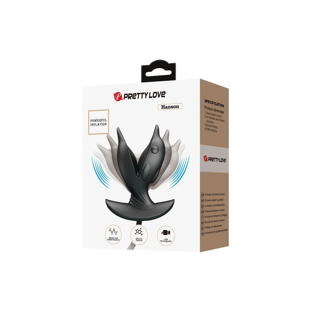 Aufblasbarer & wiederaufladbarer Delfin Analsplug von Pretty Love Bottom kaufen | Fesselliebe