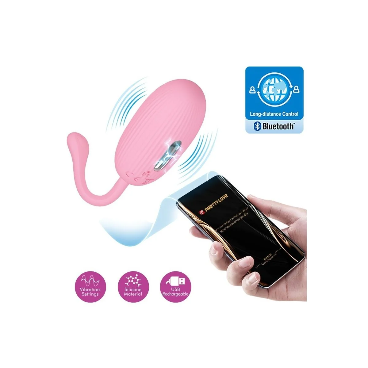 Doreen Pink wiederaufladbares Vibrations-Ei von Pretty Love Smart kaufen | Fesselliebe