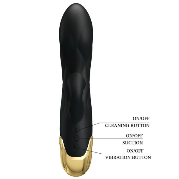 Schwarzer wiederaufladbarer, Vergoldeter Luxusvibrator von Pretty Love C-Type kaufen | Fesselliebe