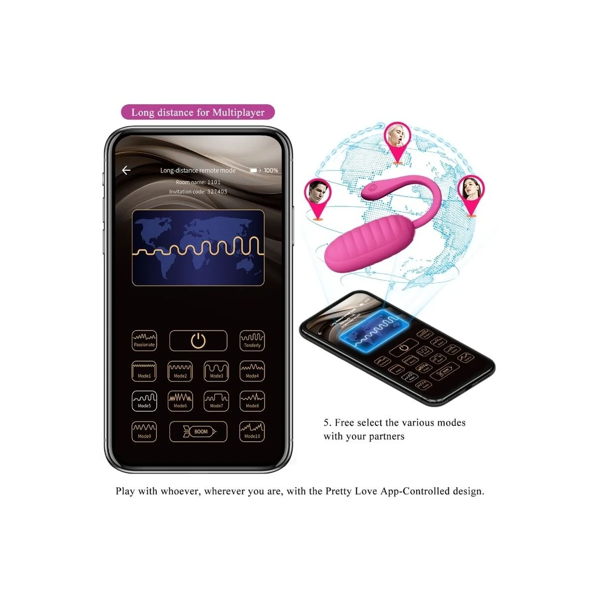 Catalina Pink wiederaufladbares Vibrierendes Ei von Pretty Love Smart kaufen | Fesselliebe