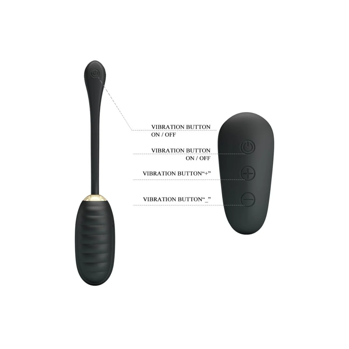 Doreen Luxury wiederaufladbares Vibrierendes Ei Schwarz mit Fernbedienung von Pretty Love Smart kaufen | Fesselliebe