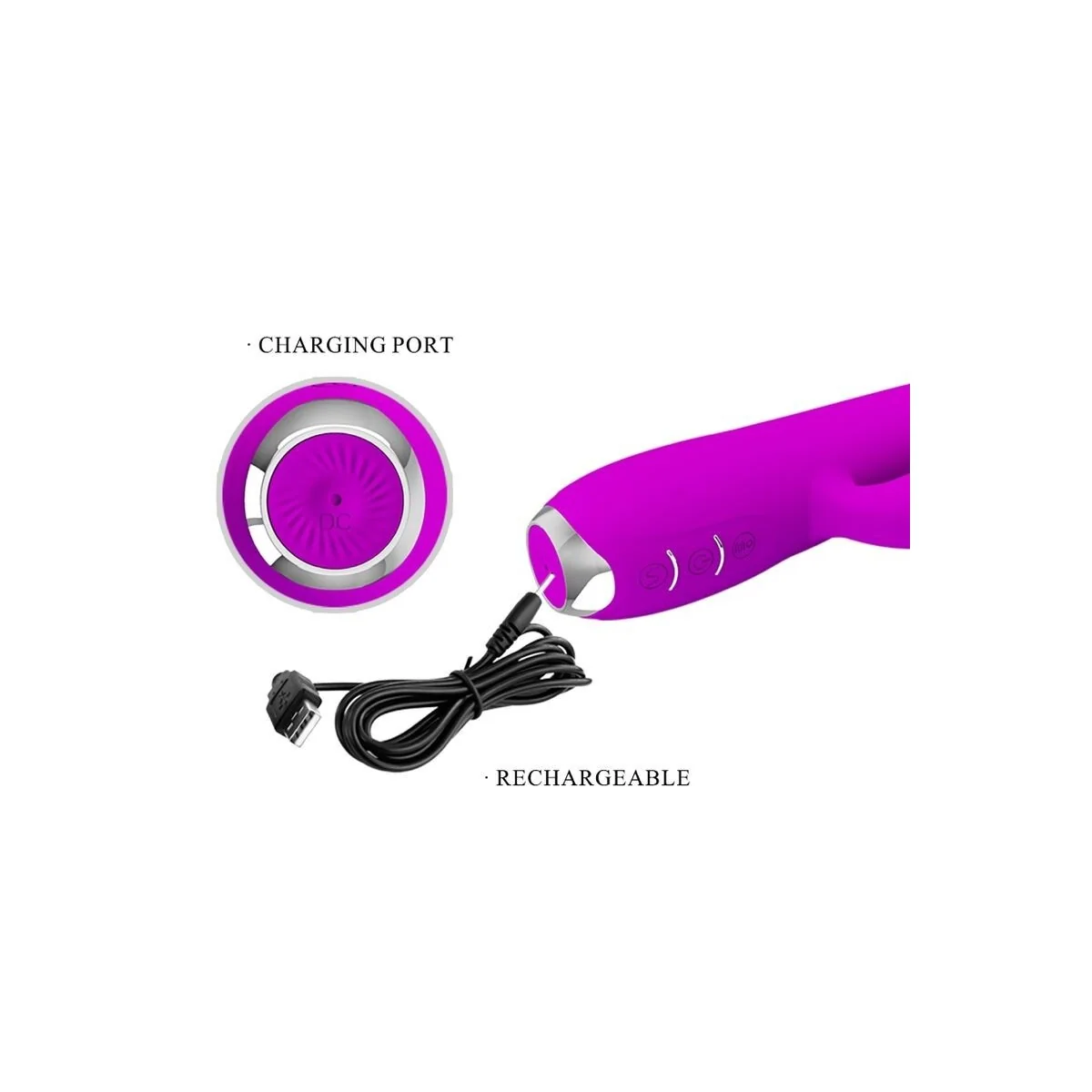 Gloria wiederaufladbarer Kaninchenvibrator, Wasserdicht, Lila von Pretty Love C-Type kaufen | Fesselliebe