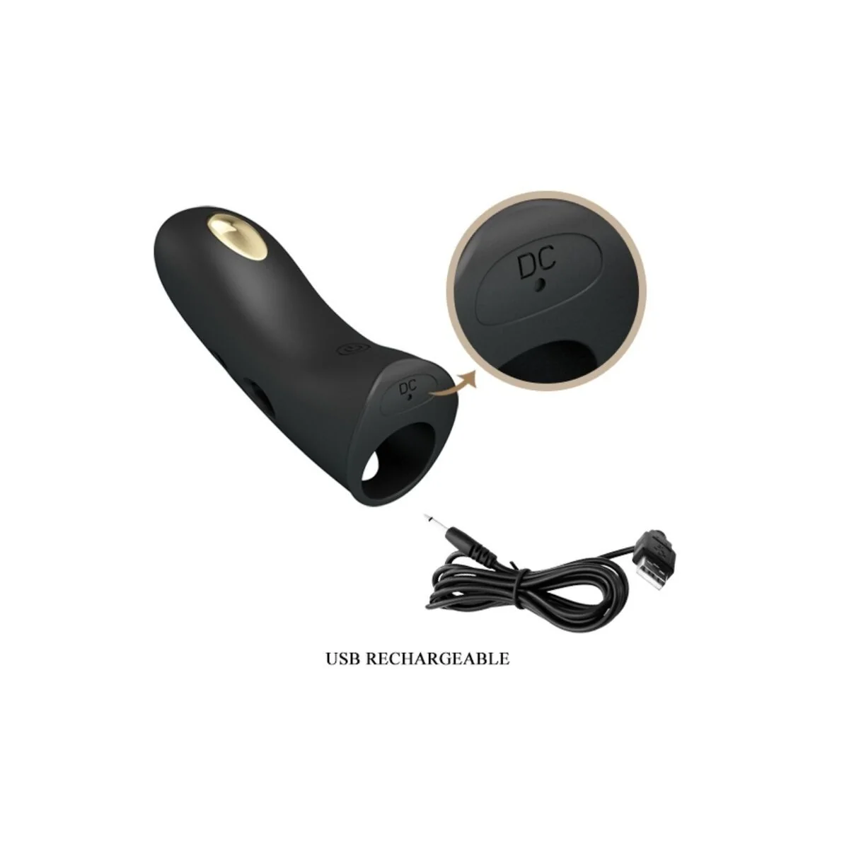 Marico Schwarze Elektrostimulator-Fingerhülle von Pretty Love Male kaufen | Fesselliebe