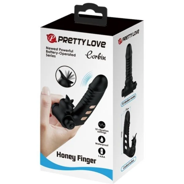 Corbin Schwarze Vibrator-Fingerabdeckung von Pretty Love Male kaufen | Fesselliebe