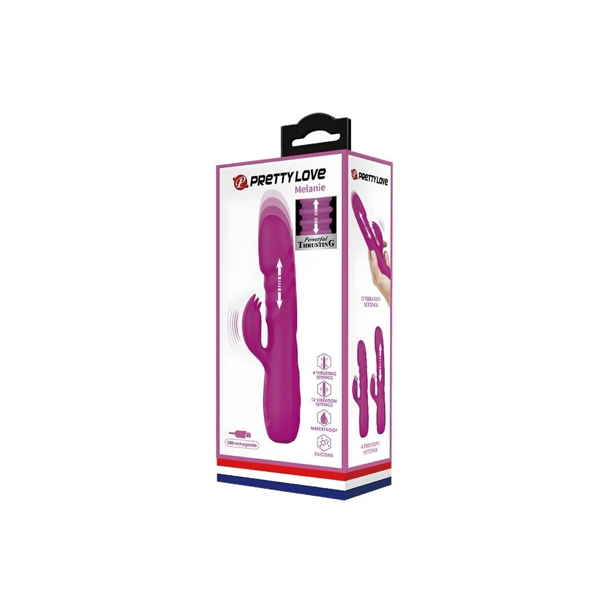 Melanie Purple wiederaufladbarer Kaninchenvibrator von Pretty Love Flirtation kaufen | Fesselliebe