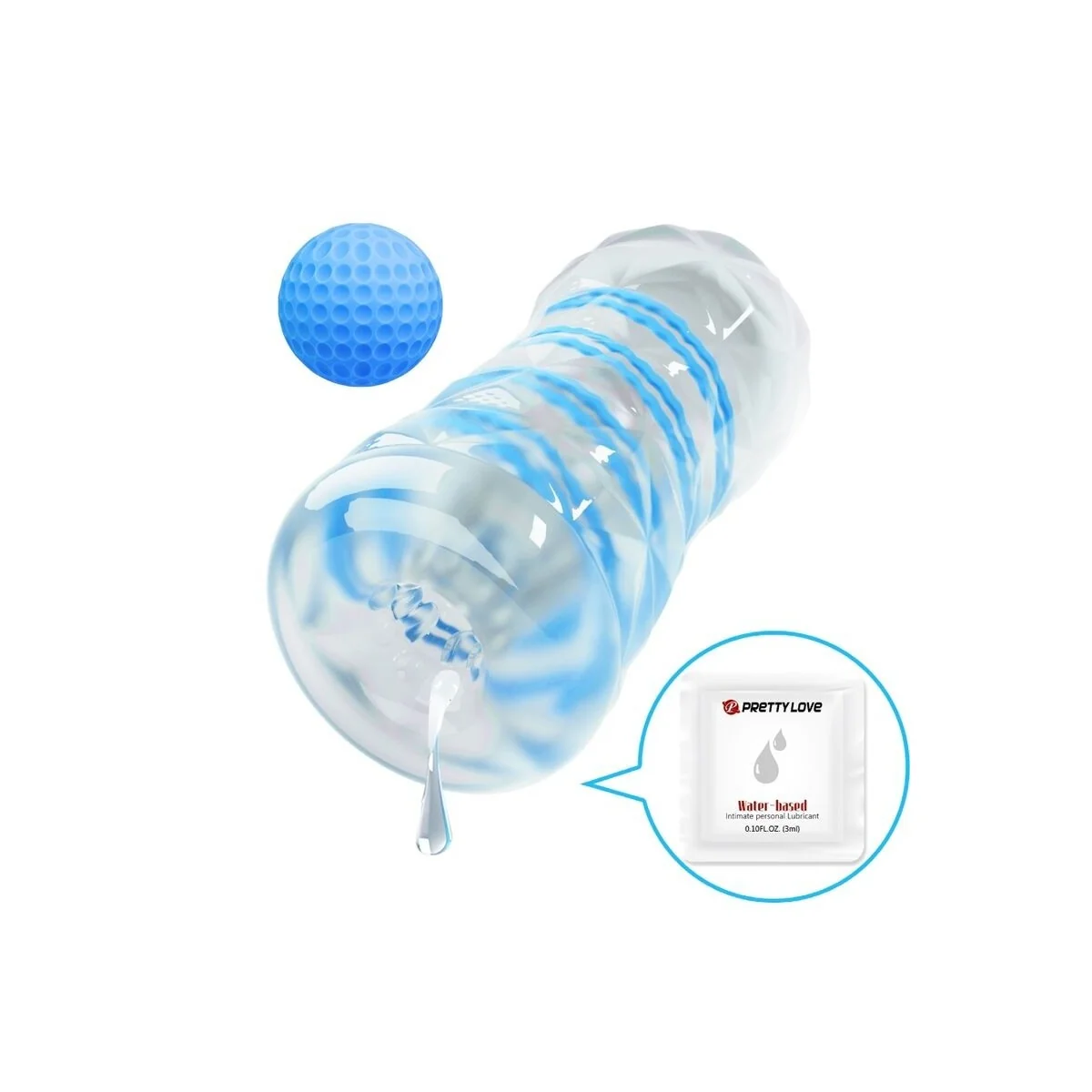 Kleiner Masturbator mit Blauen Spiralen von Pretty Love Male kaufen | Fesselliebe