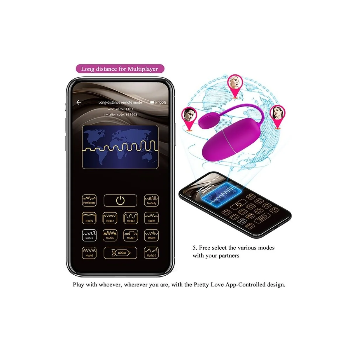 Vibrierendes Ei der Nymphe, App-Gesteuert, Lila von Pretty Love Bottom kaufen | Fesselliebe