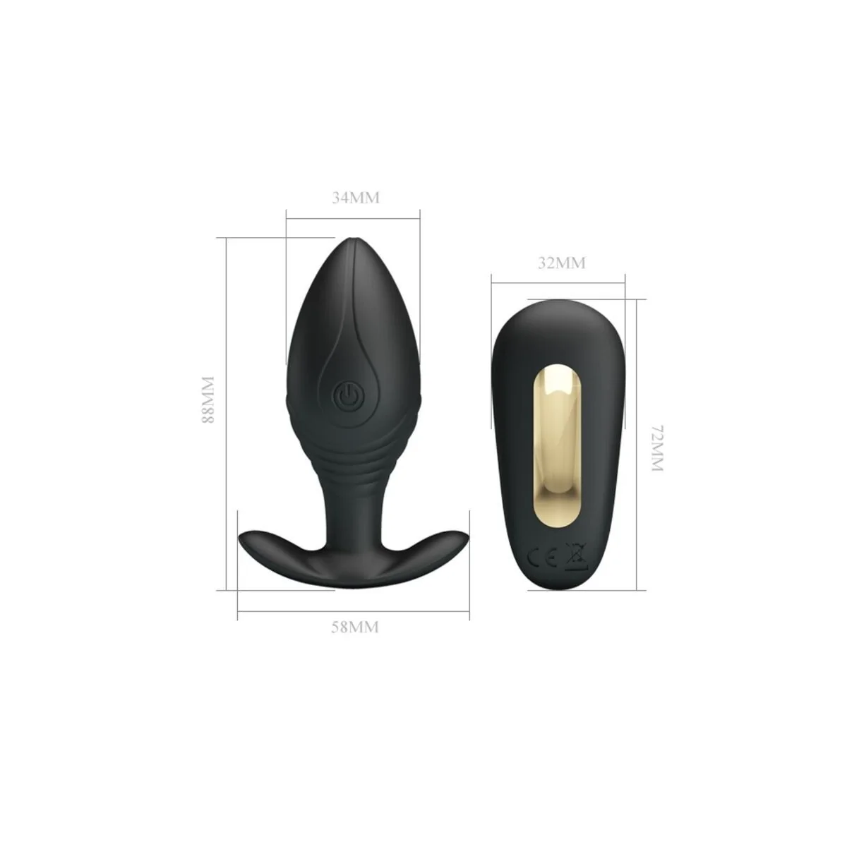 Regina Anal Plug wiederaufladbarer Vibrator Schwarz von Pretty Love Bottom kaufen | Fesselliebe