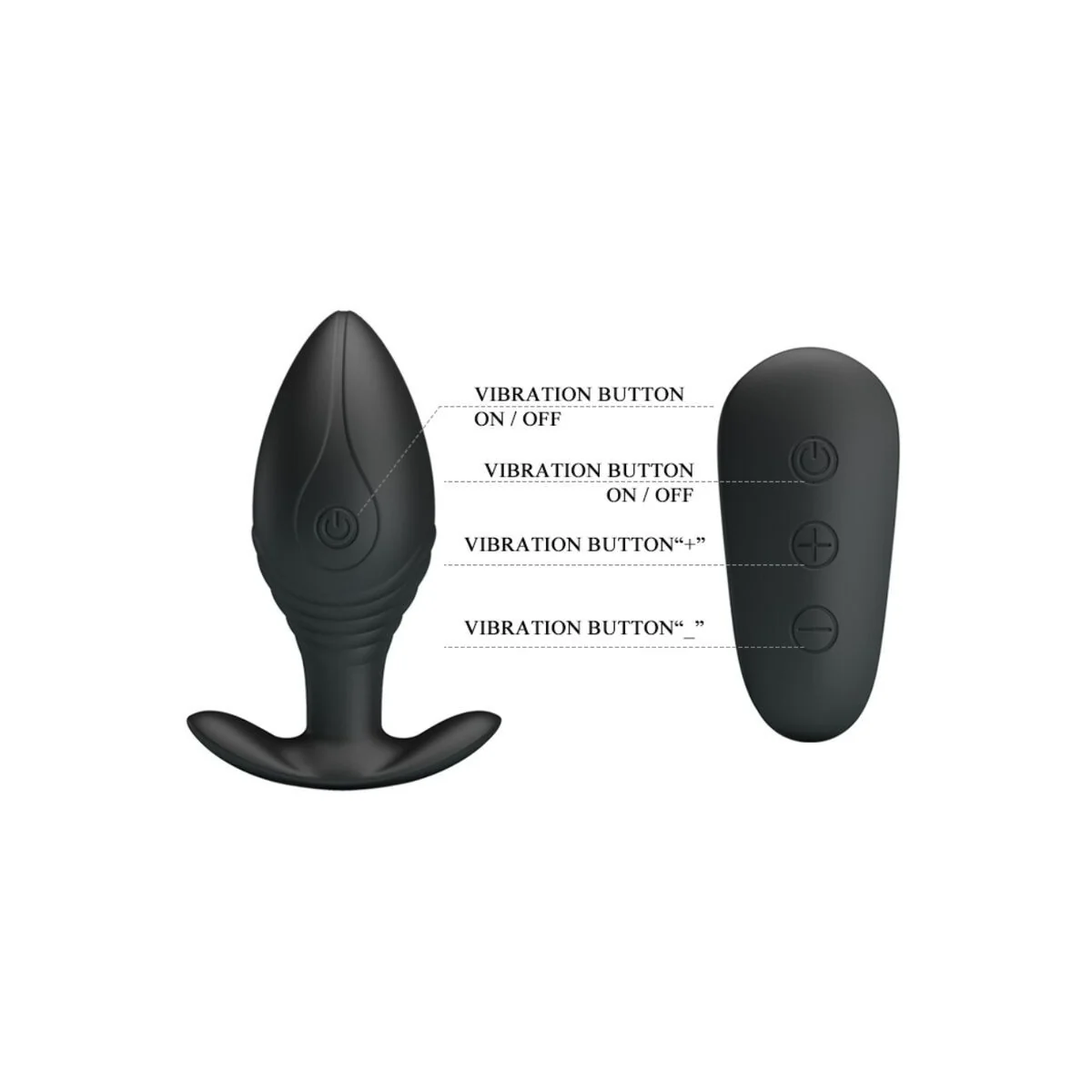 Regina Anal Plug wiederaufladbarer Vibrator Schwarz von Pretty Love Bottom kaufen | Fesselliebe