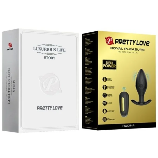 Regina Anal Plug wiederaufladbarer Vibrator Schwarz von Pretty Love Bottom kaufen | Fesselliebe