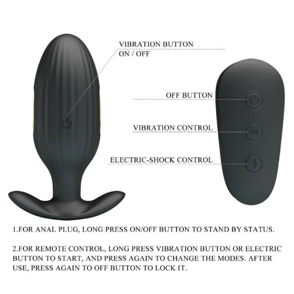 Kelly Plug Anal wiederaufladbarer Vibrator Schwarz von Pretty Love Bottom kaufen | Fesselliebe