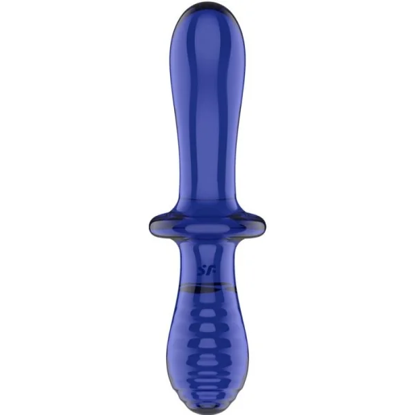 Doppel Kristall Dildo Blau von Satisfyer Crystal kaufen | Fesselliebe