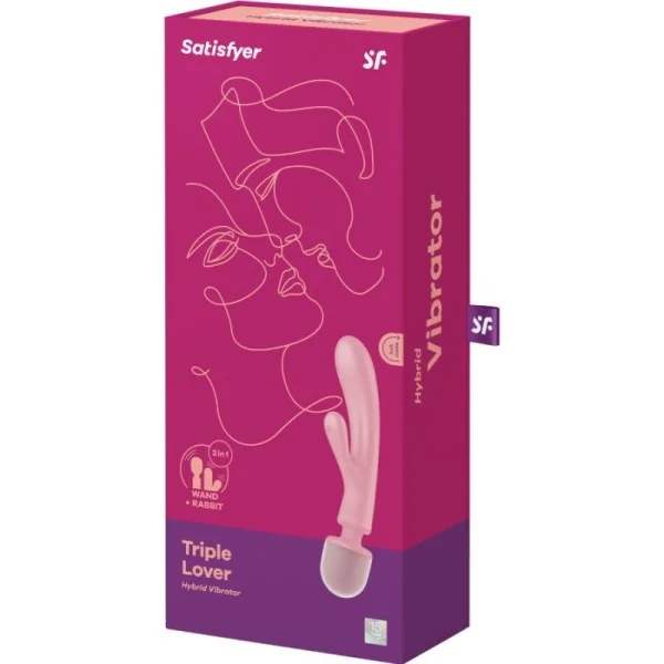 Triple Lover Rabbit Vibrator Massager Rosa von Satisfyer Vibrator kaufen | Fesselliebe